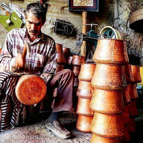 مس زنجان - مسگری زنجان - ظروف مسی