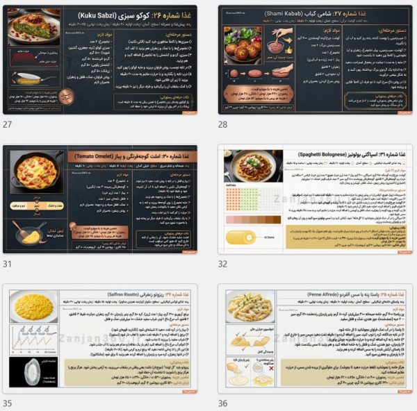 کتابچه آموزش ۶۰ غذای رستورانی ایرانی و خارجی با یک چهارم قیمت
