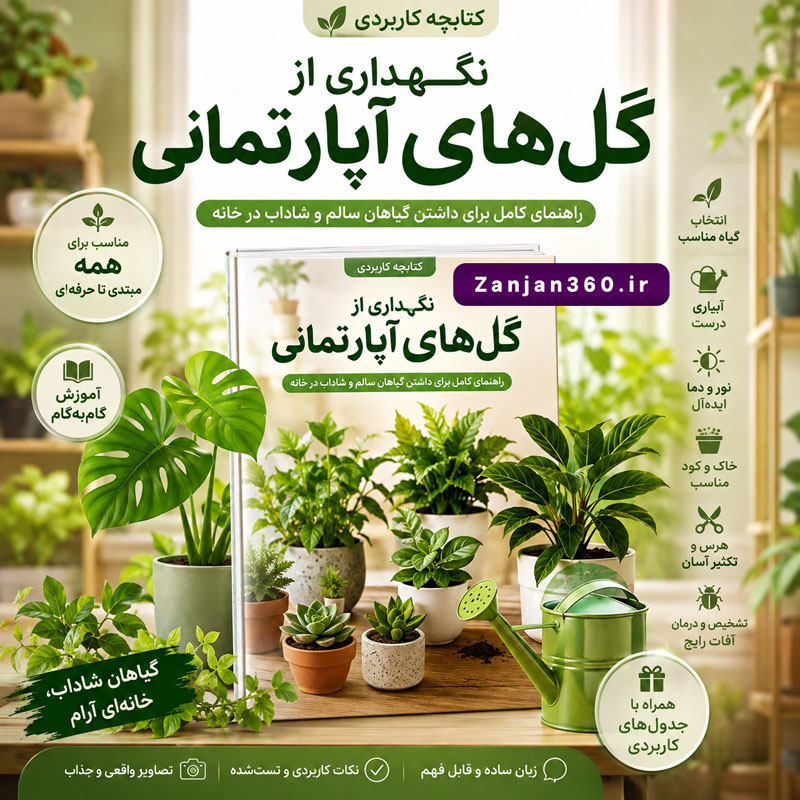 خانهات را به یک بهشت سبز تبدیل کن! پرورش و نگهداری گل های آپارتمانی 2 کتابچه کاربردی نگهداری و پرورش گل های آپارتمانی
